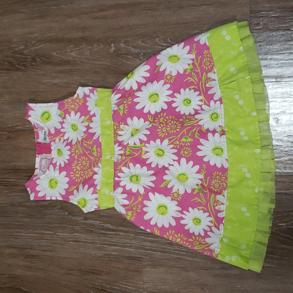 (4T) Sugah & Honey Toddler Girl's Daisy Floral Print 100% Cotton Fit & Flare